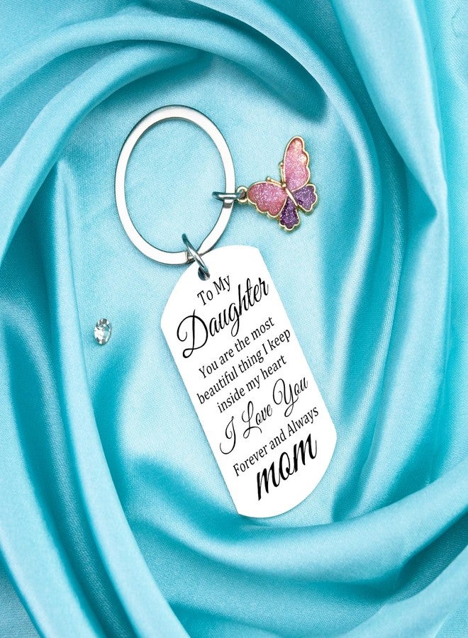 Aisity Daughter Gifts from Mom To My Daughter Keychain Butterfly Gift for Women Daughters Birthday Christmas Graduation Gifts Stocking Stuffers for Daughters - Image 2